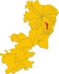 Map of comune of Trecastagni (province of Catania, region Sicily, Italy)